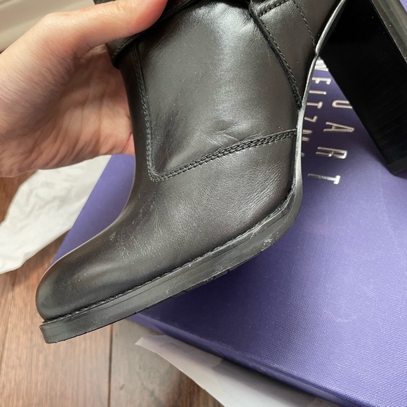 Stuart Weitzman Toughy 185 Black Calf 3” Heeled Booties - Picture 6 of 8